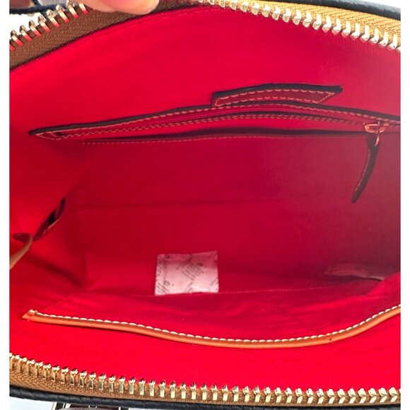 NWT  Dooney & Bourke Premium Pebble Grain Leather Satchel Handbag Black Brown - Picture 10 of 12